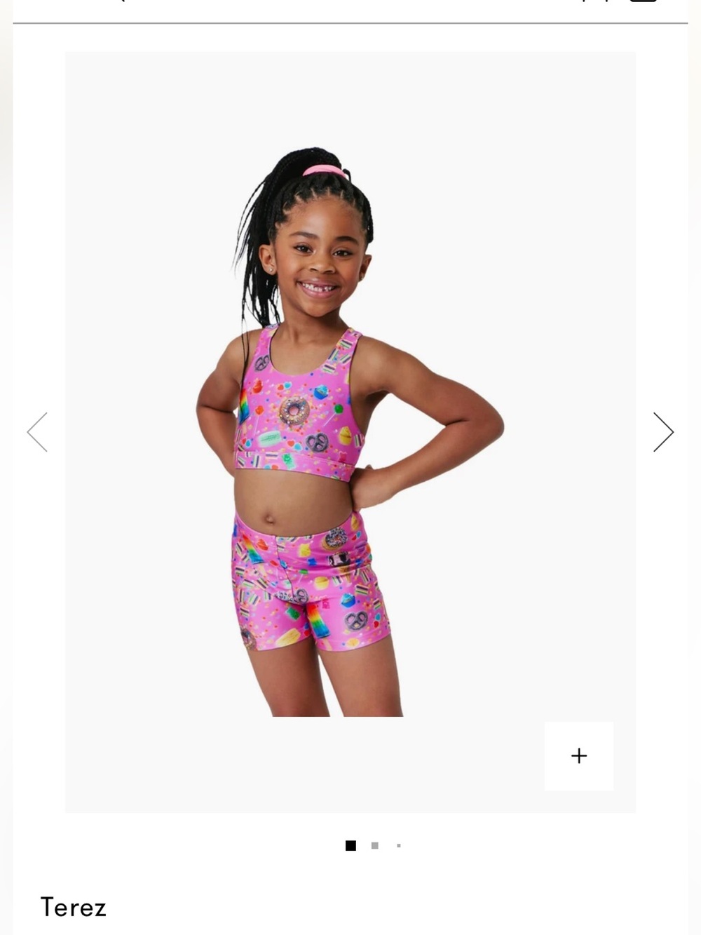 Terez Sports Bra and Shorts Set in Pink Candy Spill